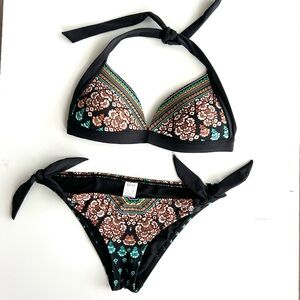 Sky Women’s Black, Brown, Teal & Boho Print Bikini Swimsuit 2-pieces